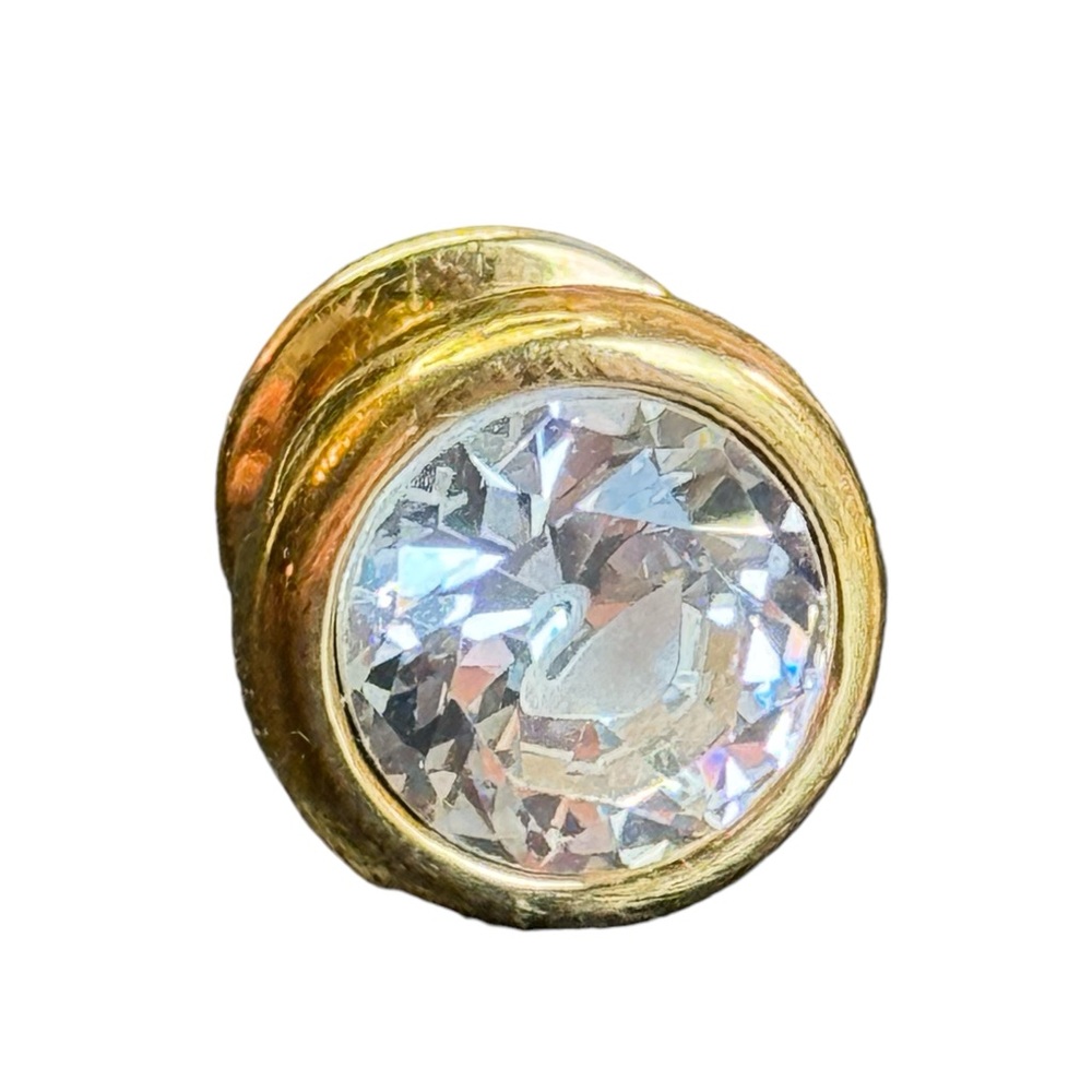 Gold plated Swarovski Swan Crystal tie tack genuine authentic